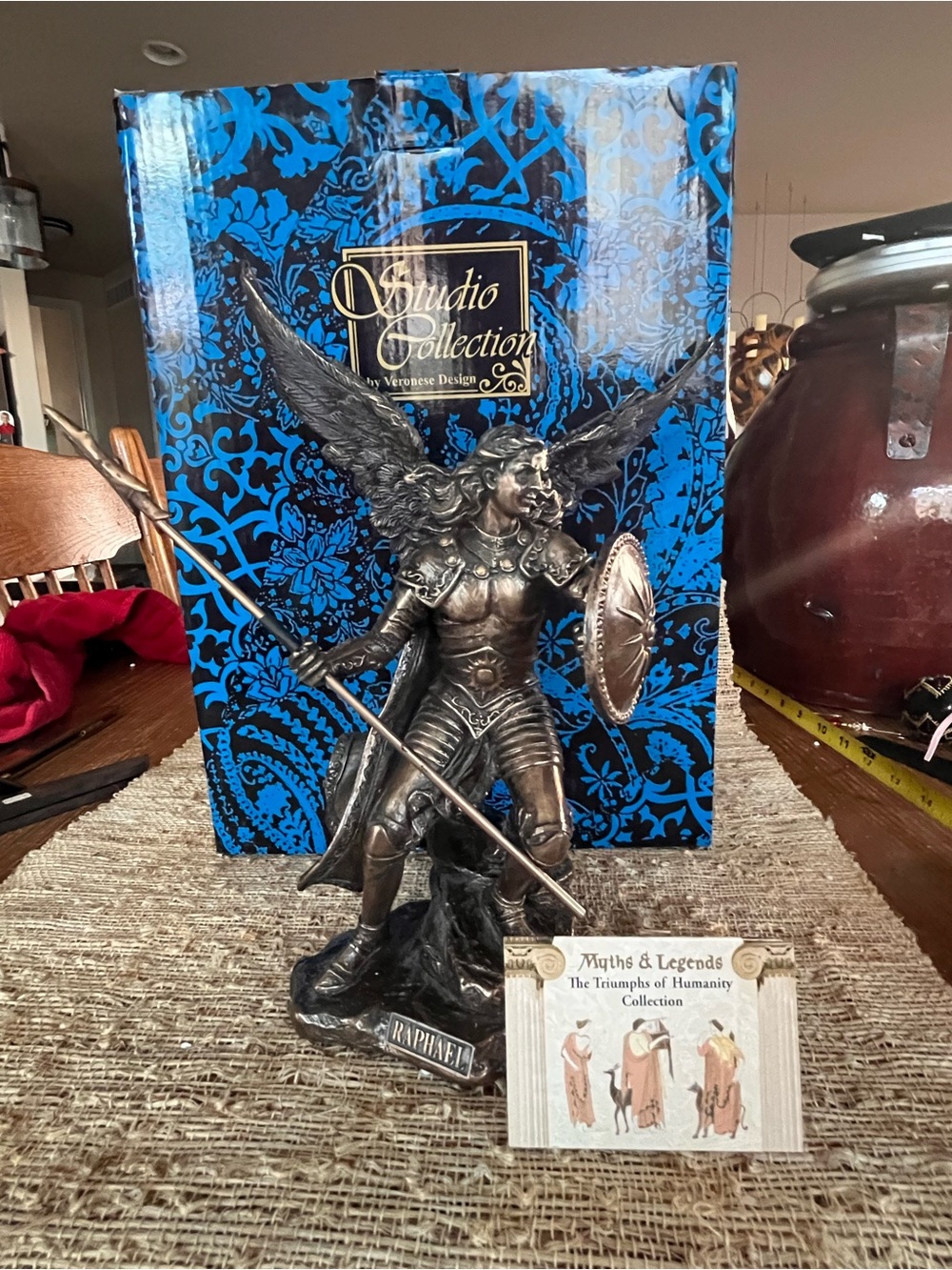 Veronese Collection Bronze Raphael Angel Statue - Bronze Finish